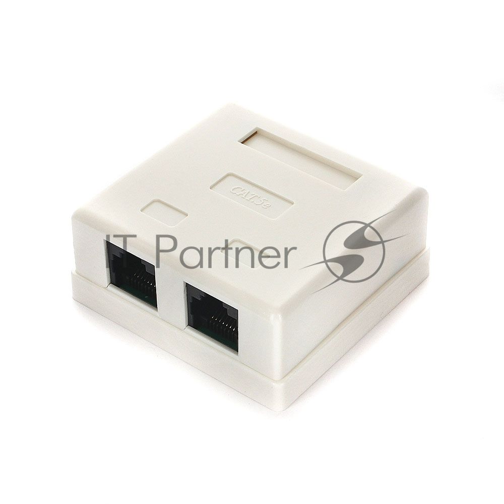 Розетка GEMBIRD NA214 RJ-45 кат.5e внешняя 2 порта, 110/Krone