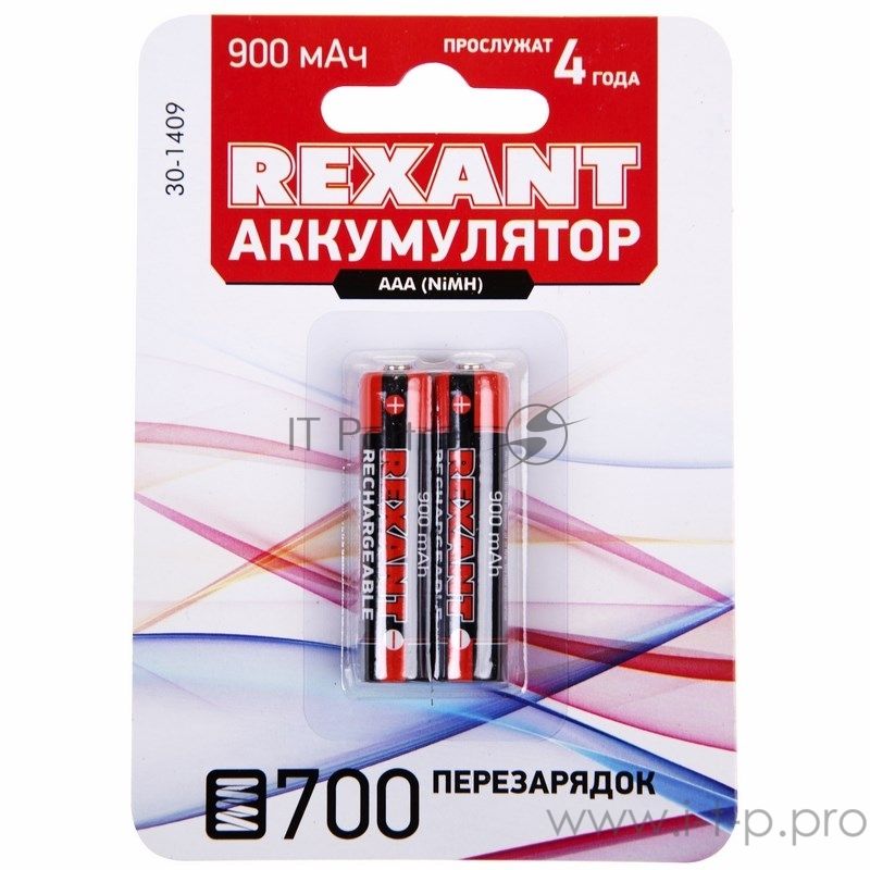 Аккумулятор Rexant тип AAA "мизинчиковый" 1.2 В 900 мА·ч