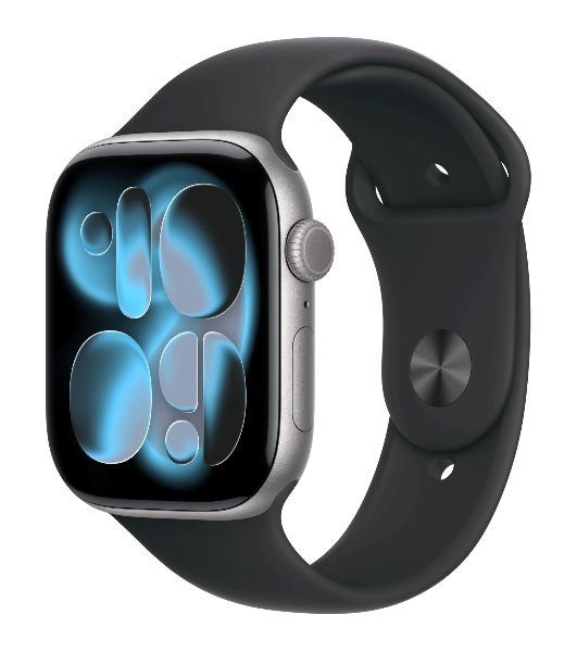 Умные часы Apple Apple Watch Series 11 GPS A3333 1.96" OLED, 4G (LTE), Wi-Fi, Bluetooth 5.3, NFC, IPX8, серый космос, черный