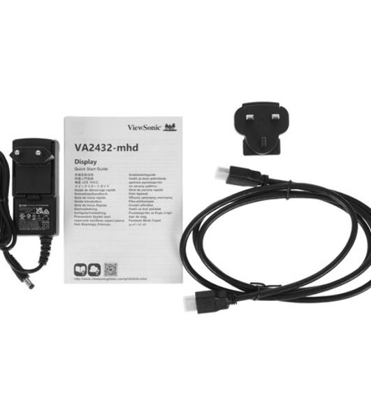 Монитор 23.8" ViewSonic VA2432-MHD-3 IPS 1920x1080, 75 Гц, 4 мс, 16:9, 250 кд/м², VGA, HDMI 1.4, DP 1.2, 3.5 Jack, динамики (2x2 Вт), черный