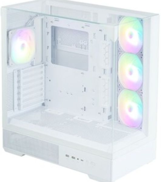 Компьютерный корпус ZALMAN P40 Prism Plus, ATX, белый, WINDOW, 3xCombo (3.5'' or 2.5"), 1xUSB TYPE-C, 2xUSB 3.0, SIDE 3x120мм ARGb, REAR 1x120мм ARGb