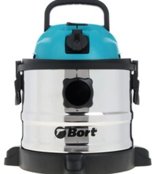 Строительный пылесос Bort BSS-1015 голубой/серебристый, 285/1250 Вт, уборка сухая/влажная, пылесборник контейнер, 15 л
