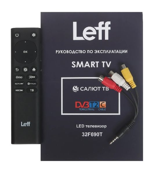 Телевизор LEFF 32" 32F690T черный DLED FHD 60Hz Smart TV Салют