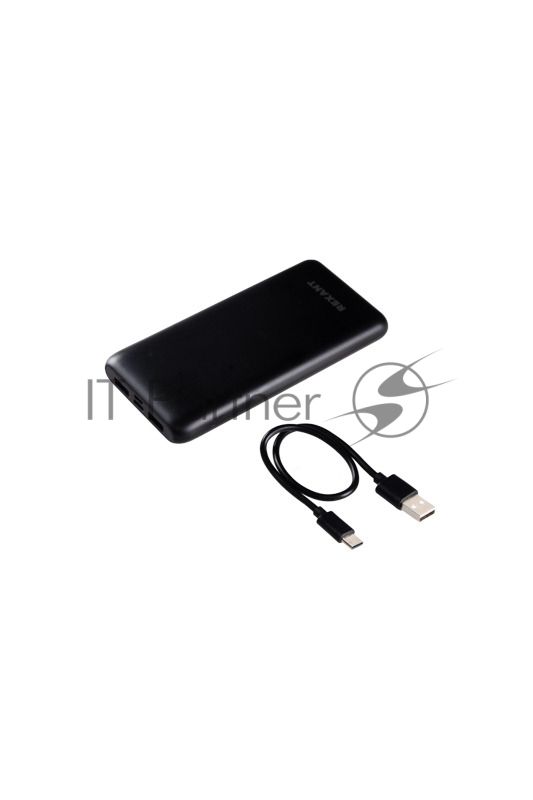 Портативный аккумулятор Rexant Power Bank (аккумуляторная батарея) 10000 mAh с Quick Charge и Power Delivery, черное