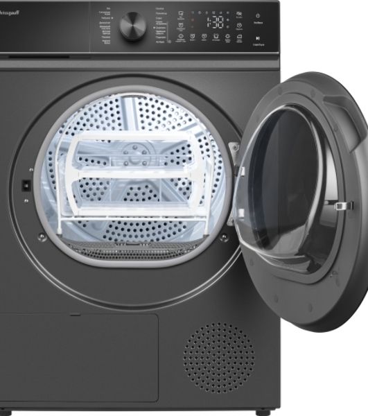 Сушильная машина Weissgauff WD 5910 Heat Pump Deep Grey серый, 10 кг, сушка - конденсационная, программ - 16, 59.5 x 85 x 60.9 см