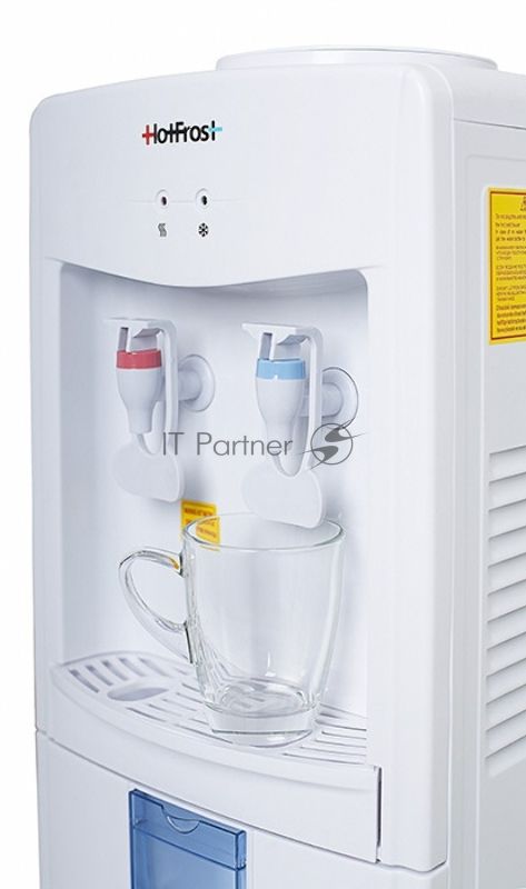 Кулер для воды Hotfrost V118E, верхняя загрузка, нагрев 90 °С, охлаждение 15 °С, белый