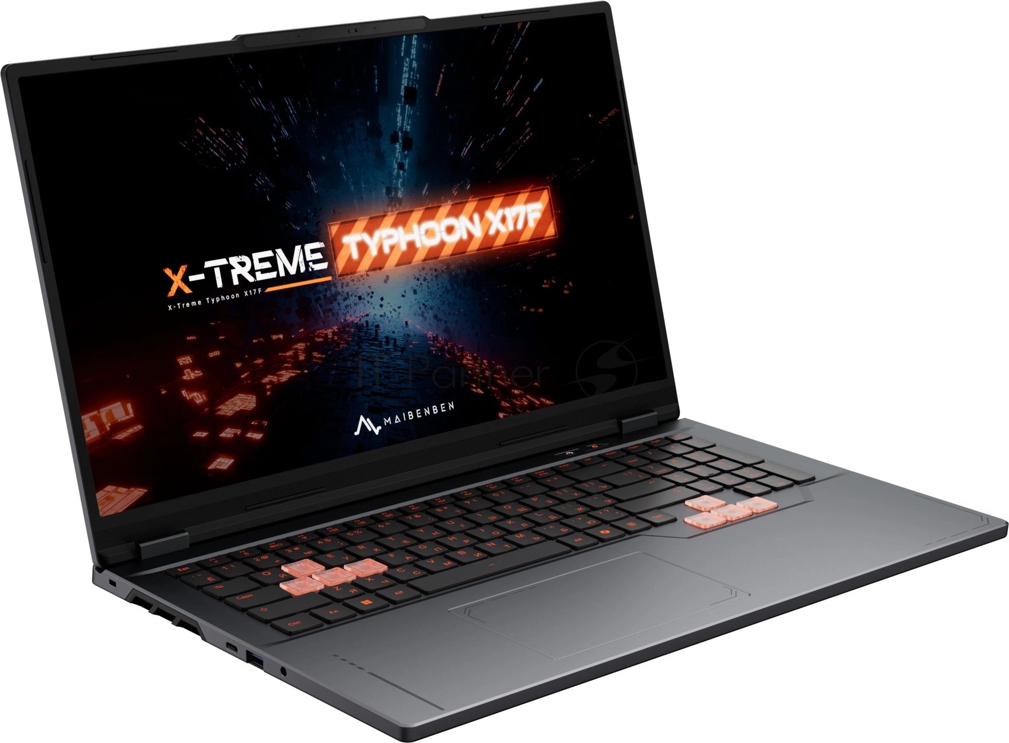 Ноутбук Maibenben X17F-R77435/17.3"/IPS/AMD Ryzen 7 7445HS/16Gb/1Tb SSD/NVIDIA GeForce RTX 3050 4Gb/Linux/серый/2.6kg