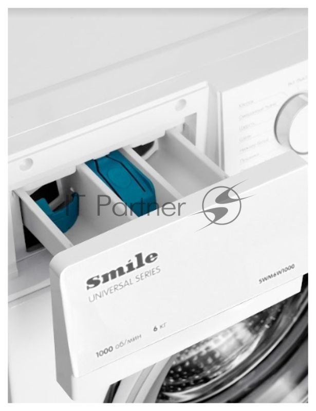 Стиральная машина Smile SWMMV 6W1000 белый, загрузка фронтальная 6 кг, 1000 об/мин, класс: А+