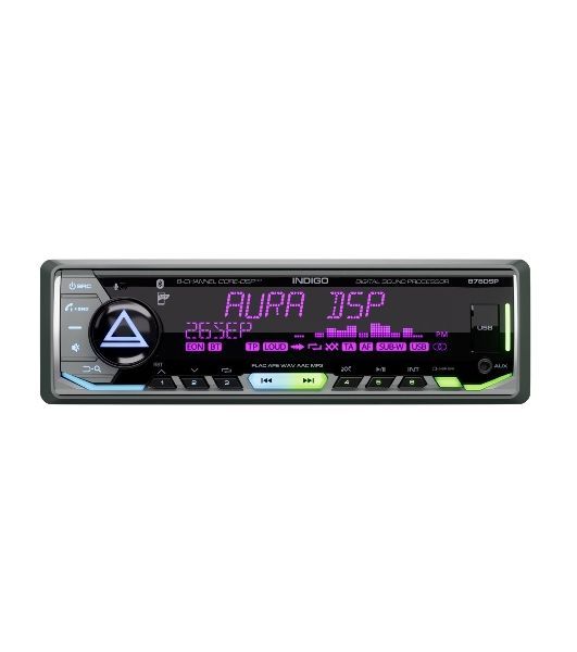 Автомагнитола AURA INDIGO-878DSP, 1 DIN, Bluetooth, USB Type-A, пульт ДУ
