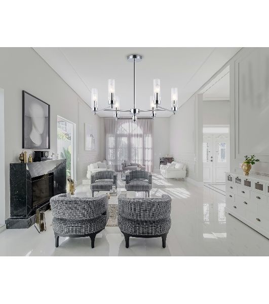 Люстра Ambrella light LH55151/6 CH/CL хром/прозрачный E14/6 max 40W D675*520