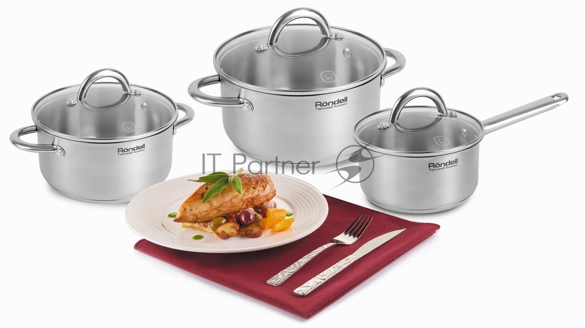 Ковш Rondell Point RDS-1309 1.4 л. d=16 см (с крышкой) стальной