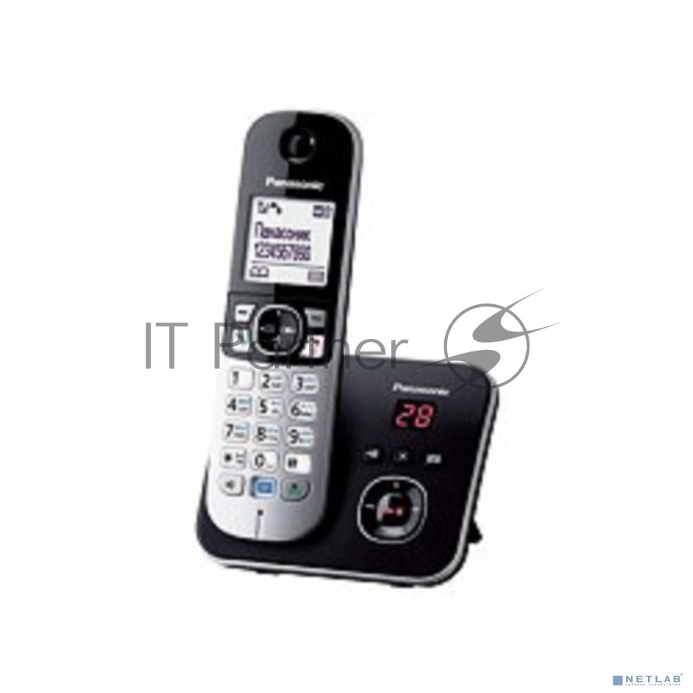 Телефон беспроводной (DECT) Panasonic KX-TG6821RUB черный, автоответчик,определитель номера,телефонный справочник 120 зап.