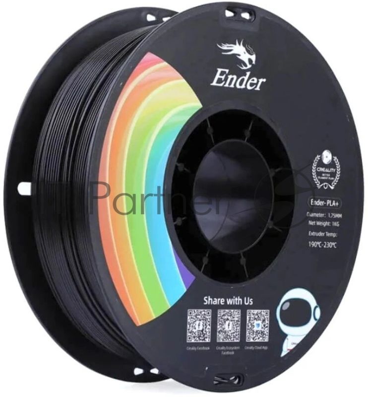 Пластик для принтера 3D Creality 3301010306 PLA d1.75мм 1кг 1цв. черный