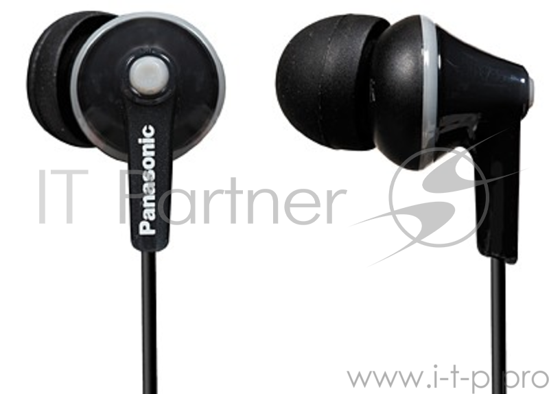 Наушники вкладыши Panasonic RP-HJE125E-K 1.1м черный проводные (в ушной раковине)