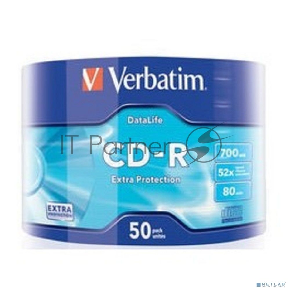 Диск CD-R Verbatim 700 Mb, 52x, Shrink (50), DataLife (50/600)