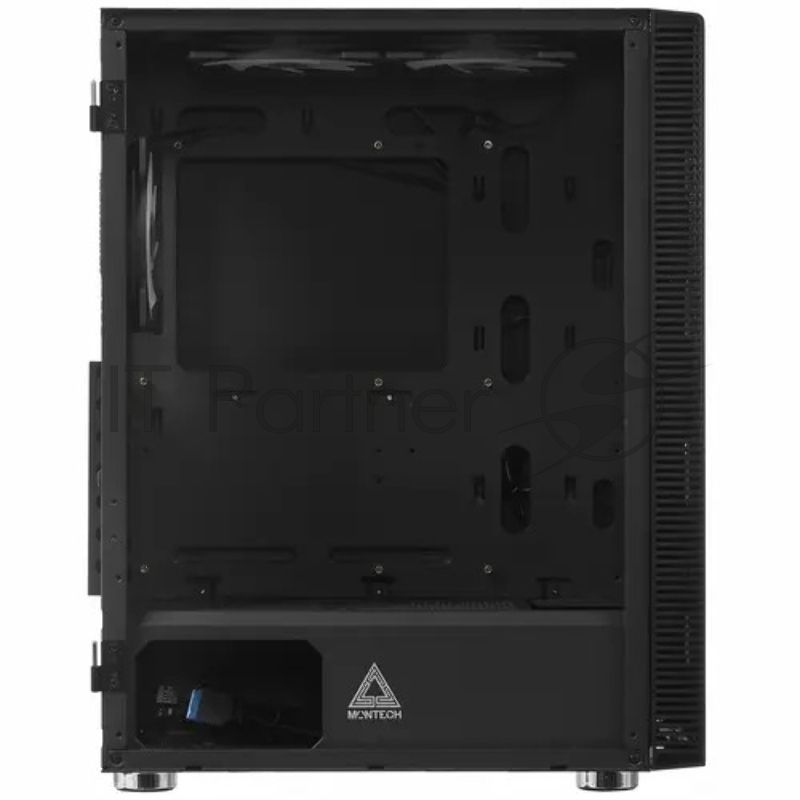 Компьютерный корпус Montech X3 GLASS, без БП, ATX 6x120мм 2xUSB 3.0 1xUSB3.1 audio bott PSU, черный