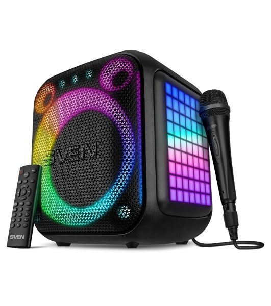 Портативная колонка SVEN PS-880, черный, 1.0, 110 Вт (RMS), Bluetooth, FM, USB, microSD, LED-дисплей, аккумулятор