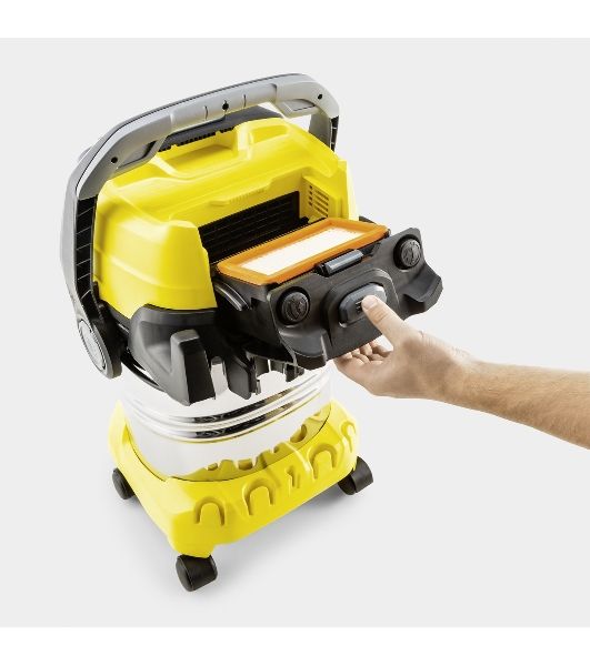 Строительный пылесос Karcher WD 6 P S V-30/8/35/T (YSY) желтый, 300/1300 Вт, уборка сухая/сбор воды, пылесборник мешок/контейнер, 30 л
