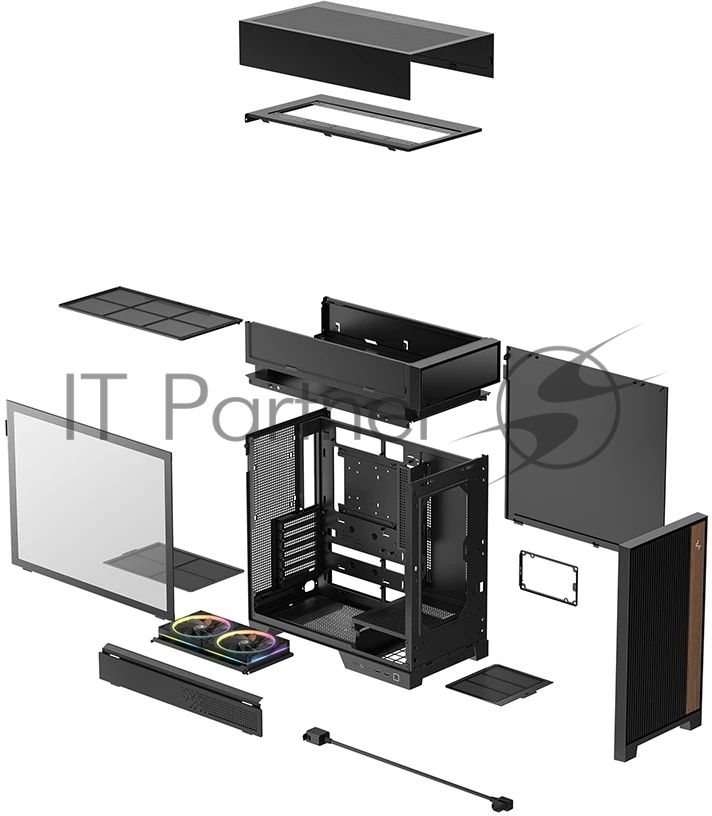 Корпус DeepCool CL660, Midi-Tower, чёрный, 2 x 120 мм
