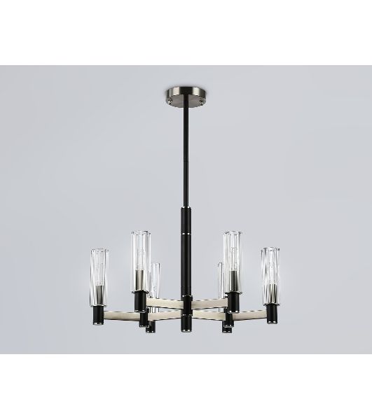 Люстра Ambrella light LH55501/6 SN/BK/CL сатин никель/черный/прозрачный E14*6 max 40W D570*760