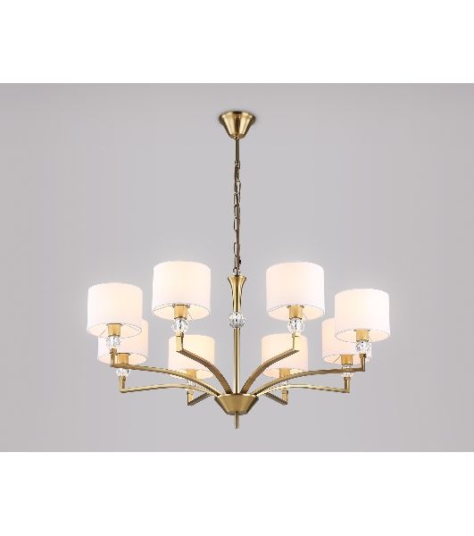 Люстра Ambrella light LH71133/8 BS/WH латунь/белый E14/8 max 40W D840*880