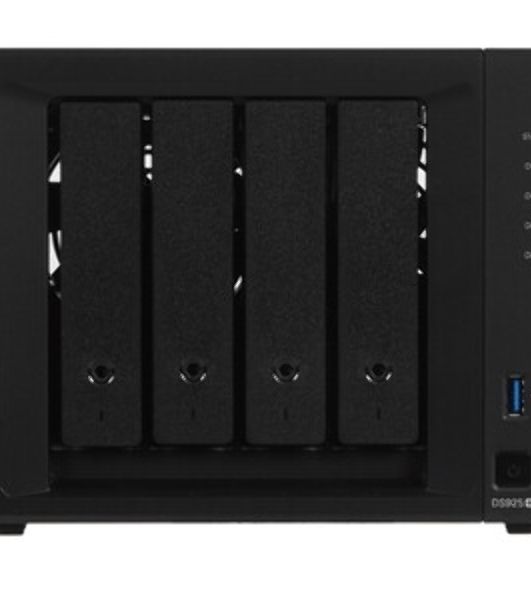 Сетевое хранилище Synology DiskStation DS925+ черный (AMD Ryzen V1500B/4Gb/4 pcs (3.5" or 2.5" SATA or SSD)/1xM.2 2280 NVMe SSD/RAID/1x4Gb/no WIFI) (DS