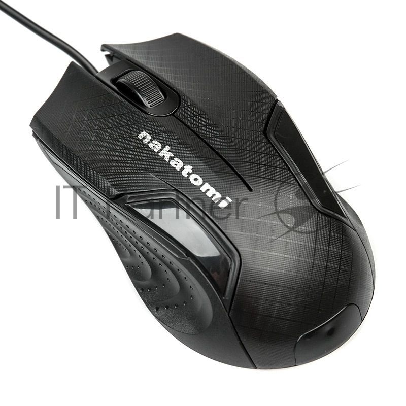 Мышь проводная Nakatomi MON-06U черный, 800 dpi, USB, кнопки - 3