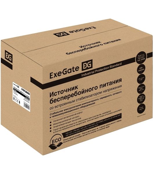 Источник бесперебойного питания ExeGate SpecialPro Smart LLB-2200.LCD.AVR.EURO.RJ 2200VA/1300W, LCD, AVR, 4 евророзетки, RJ45/11, черный