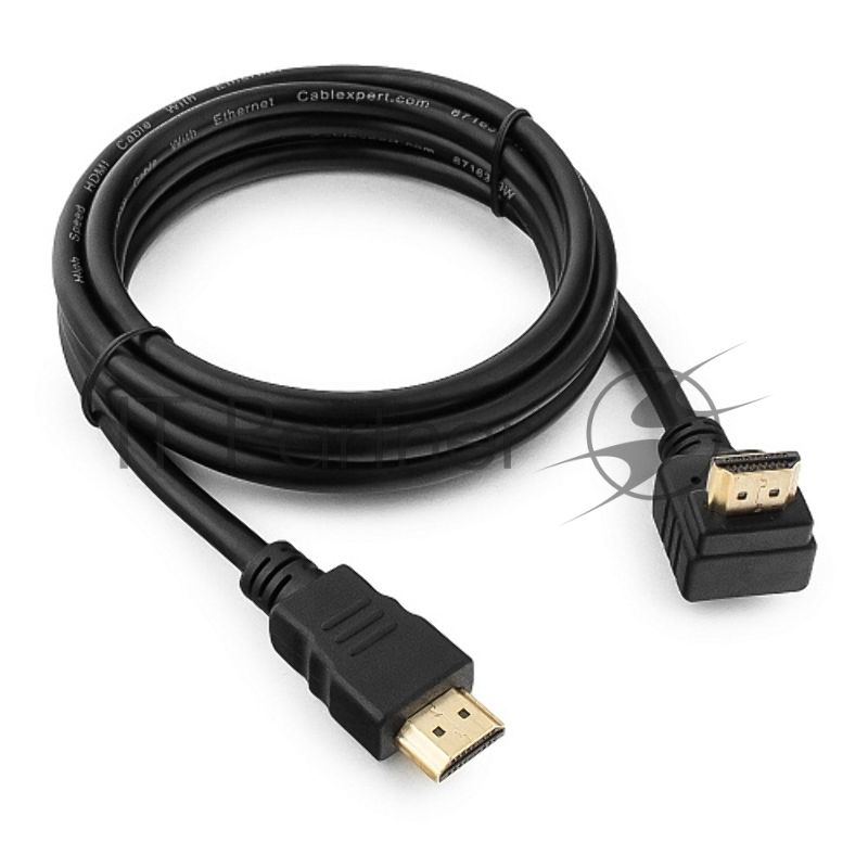 Кабель Cablexpert HDMI CC-HDMI490-6, 19M/19M, v2.0, медь, позол.разъемы, экран, угловой, 1.8м, черный, пакет