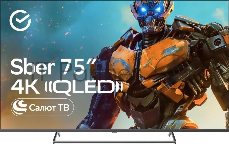 Телевизор Sber 75" SDX-75UQ5231 Салют ТВ черный QLED 4K UHD 60Hz Smart TV