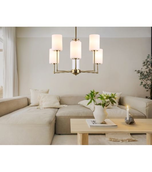Люстра Ambrella light LH56215/6 BS/FR латунь/белый матовый E27/6 max 60W D600*600