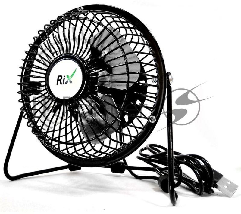 Вентилятор Rix RDF-1501USB чёрный, настольный, 4 Вт, 1 скорость, 10 см