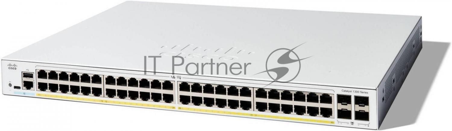 Коммутатор Cisco Catalyst C1300-48P-4G, 48×1 Гбит/с, 4×1 Гбит/с SFP, управляемый