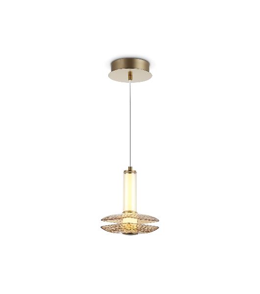 Подвесной светодиодный светильник Ambrella light LH31001 BS/TI латунь/янтарь 10W 3000K 150*150*240