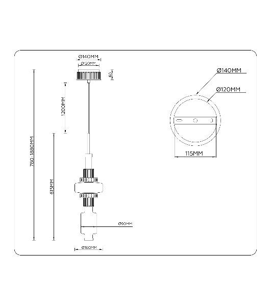 Светильник Ambrella light LH53121 GD/WH/GB золото/белый/серо-синий 19W 3000K D160*1880