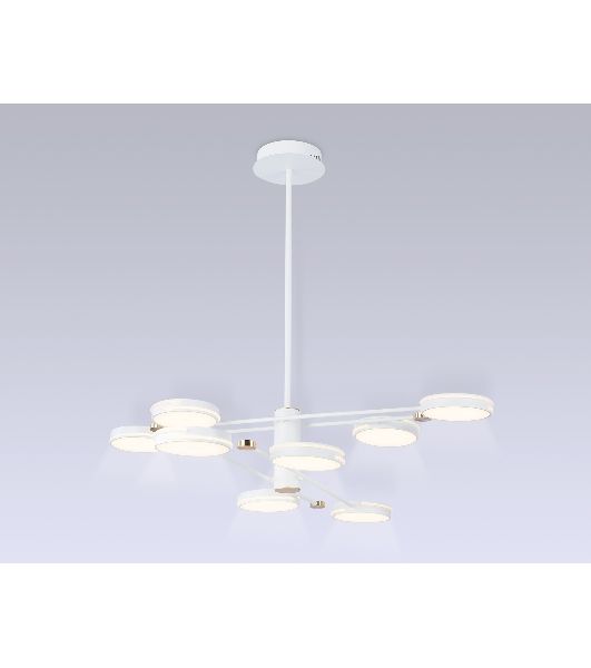 Подвесной светодиодный светильник Ambrella light FL51642/8 WH/GD белый/золото 3000K/4200K/6400K 67W D1000*850 (Без ПДУ)