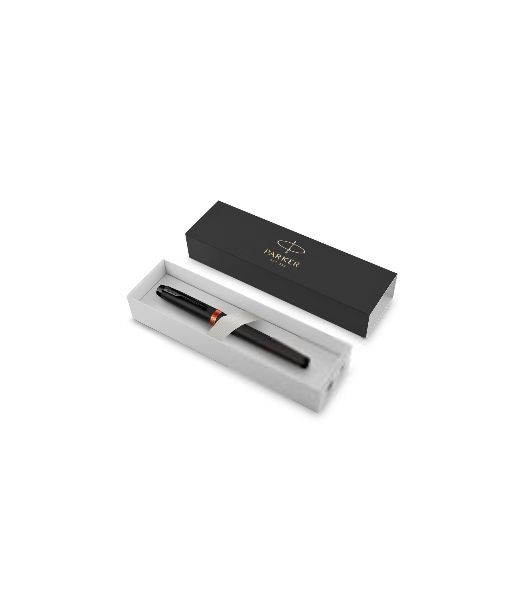 Ручка роллер Parker IM Vibrant Rings T315 (CW2172945) Flame Orange PVD, F, черные чернила, подарочная коробка