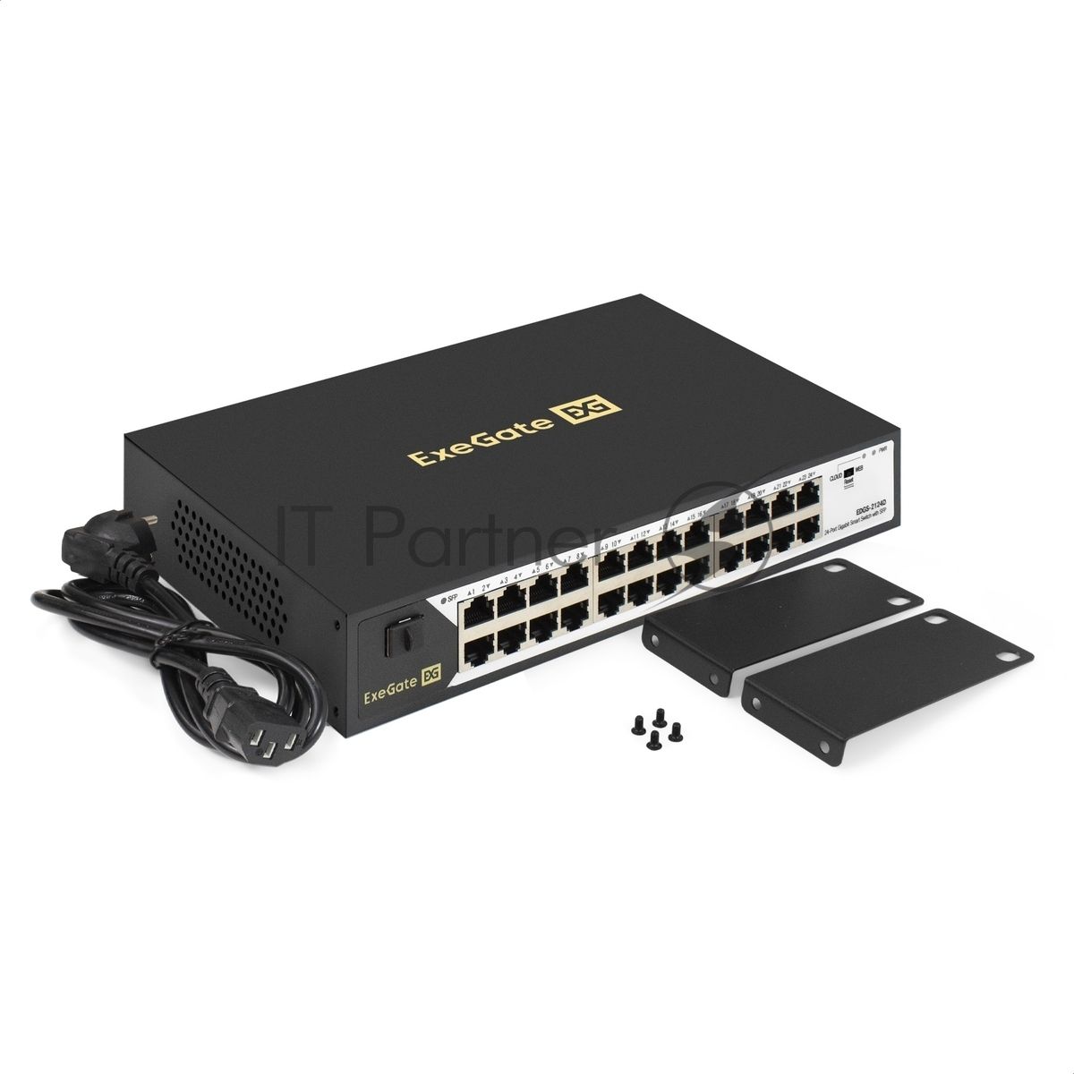 Коммутатор ExeGate EDGS-2124D, 24×1 Гбит/с + 1×1 Гбит/с SFP, управляемый