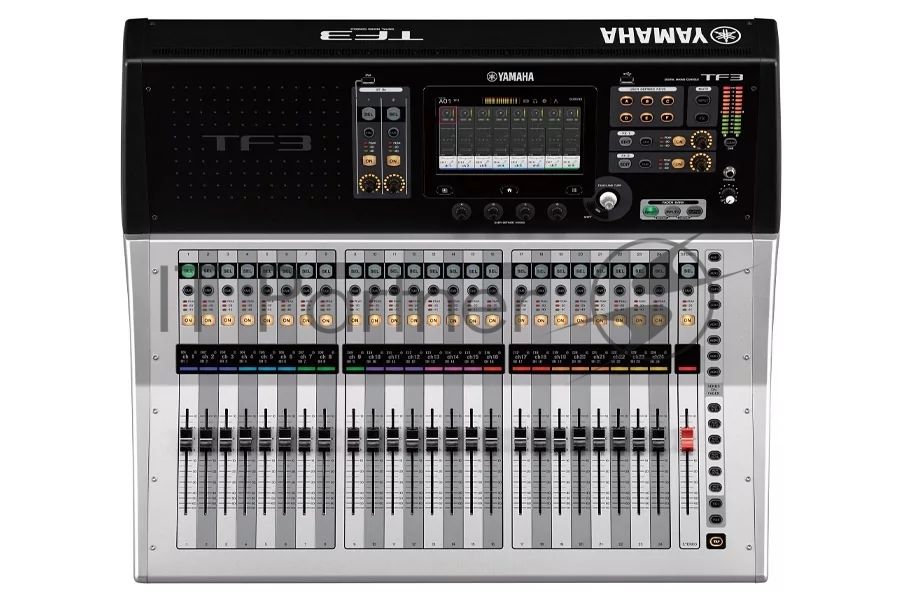Микшер Yamaha TF3 ZG70960 цифровой, 24 аналоговых XLR/TRS MIC/LINE + 2 аналоговых RCA стерео линейных входа, 16 аналоговых XLR выходов, 25 моторизированных фейдера, 48 входных микшируемых каналов, USB 2.0