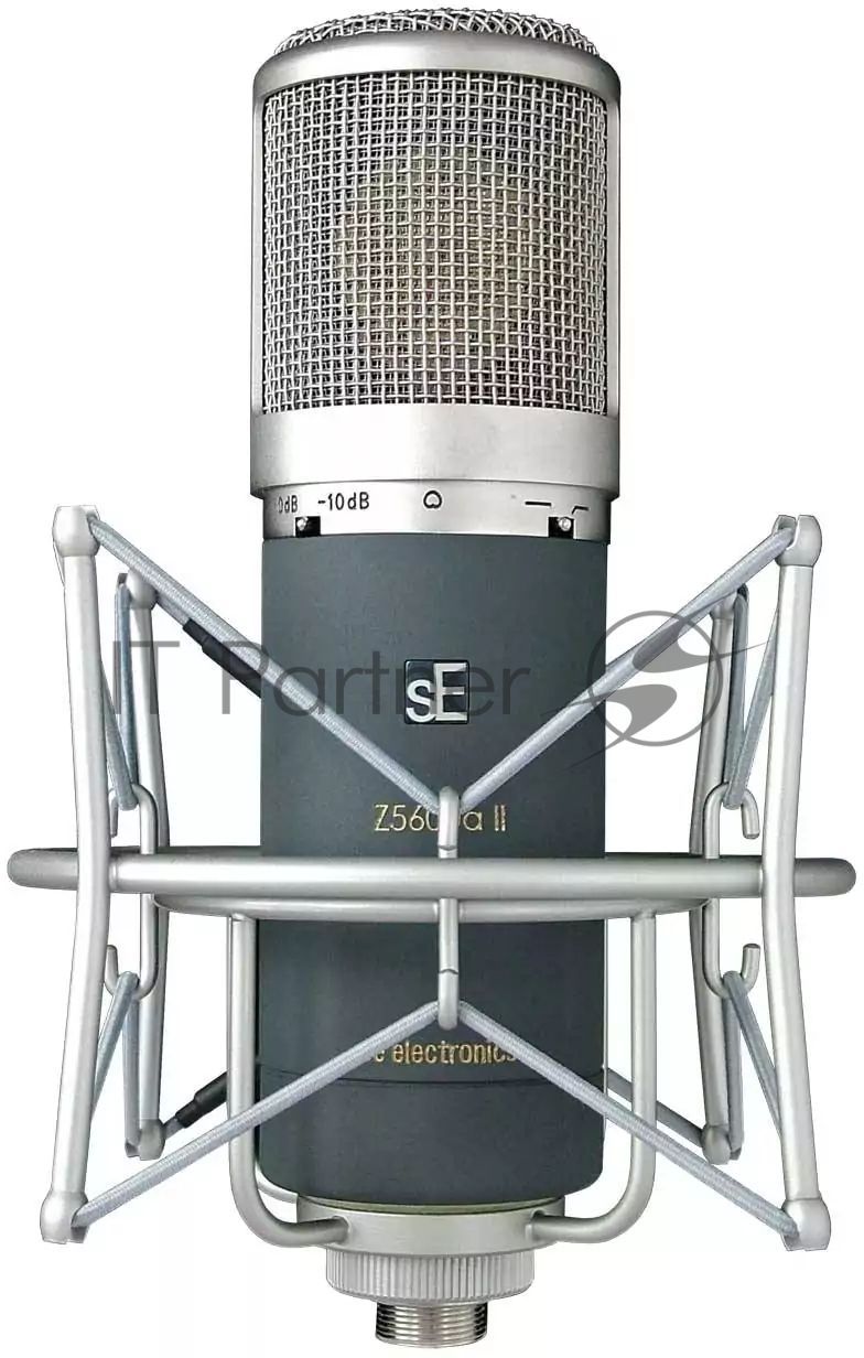 Микрофон конденсаторный sE Electronics [Z 5600A II] ламповый, 20 Гц 20 кГц, всенаправленная, кардиоида с широким углом, кардиоида, гиперкардиоида, восьмерка, комплектация: держатель "паук", блок питания со шнуром, микрофонный кабель, кейс металлический