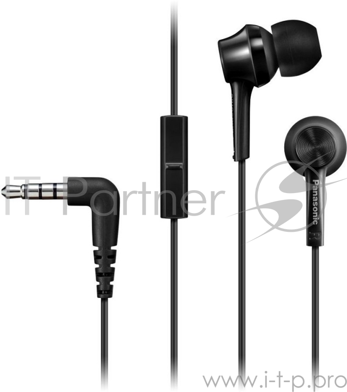 Наушники Panasonic RP-TCM115GCK внутриканальные 10-24000Гц 1.2м 3.5мм 98дБ микрофон, черный