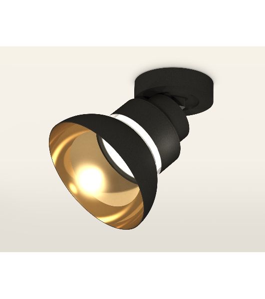 Светильник Ambrella Light XM8102101 SBK/PYG/CL черный песок/золото желтое полированное/прозрачный GX53