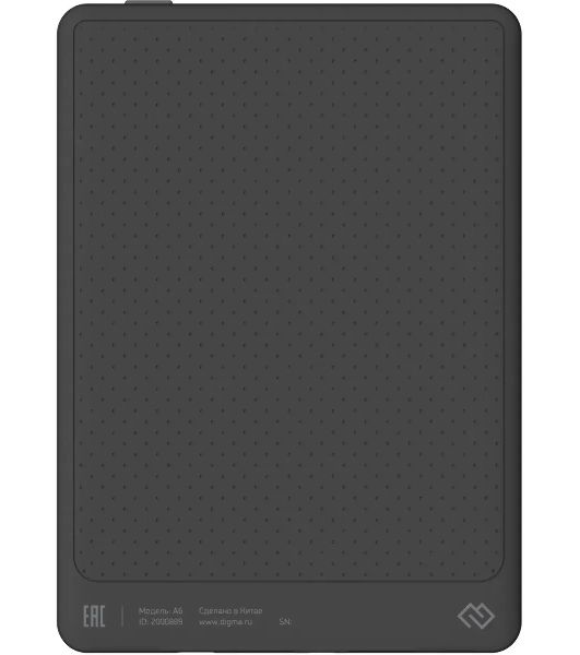 Электронная книга Digma A6 plus 6" E-Ink Carta 758x1024 1.8Ghz 1Gb/32Gb/SD/microSDHC/подсветка дисплея темно-серый (в компл.:обложка)