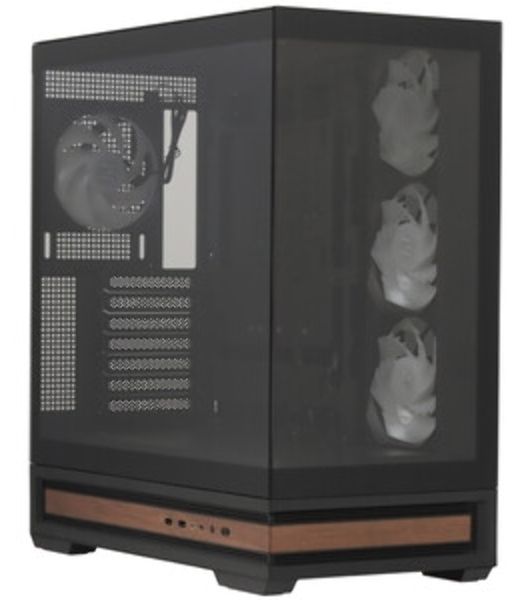 Компьютерный корпус ZALMAN P40 NAMU, ATX, черный, WINDOW, WOODEN ELEMENTS, 2xCombo(2.5” or 3.5”), 1xUSB TYPE-C, 2xUSB 3.0, SIDE 3x120мм ARGb, REAR 1x120мм ARGb