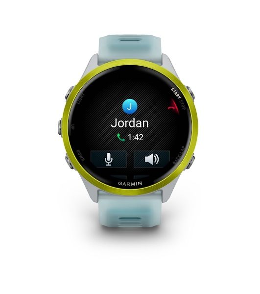 Умные часы Garmin Forerunner 970, 1.4" AMOLED, Wi-Fi, Bluetooth, NFC, 50м, белый / желтый / бирюзовый