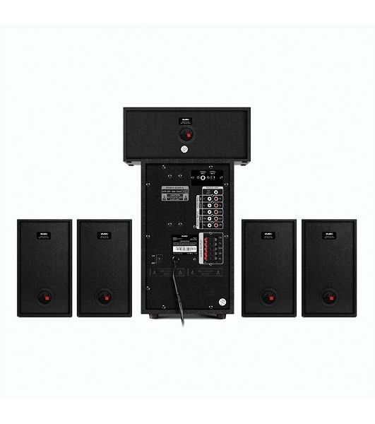 Аудиоколонки SVEN HT-210, черный, акустическая система 5.1, мощность (RMS):50Вт+5x15Вт, Bluetooth, Optical, Coaxial, FM-тюнер, USB/SD, дисплей, ПДУ