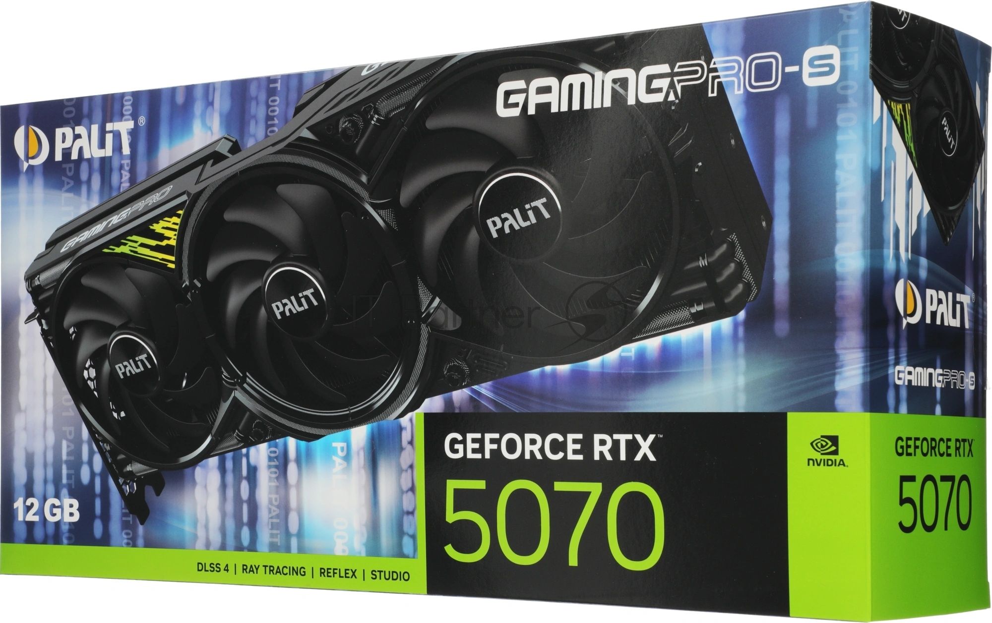 Видеокарта Palit GeForce RTX 5070 GAMINGPRO-S, 12 GB GDDR7, 192 bit, 3xDisplayPort, HDMI, GPU 2325 MHz