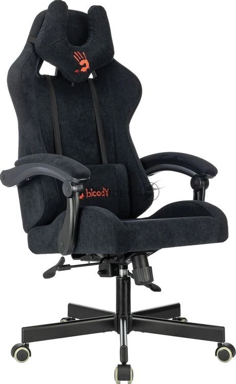 Кресло A4Tech Bloody GC-560 черный, ткань, 150 кг, подголовник, регулируемые подлокотники, механизм качания