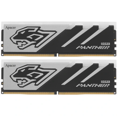 Оперативная память Apacer Panther RGB, DDR5, 32GB (2x16GB), 6000 MHz, CL40, с радиатором, черно-серый, RGB