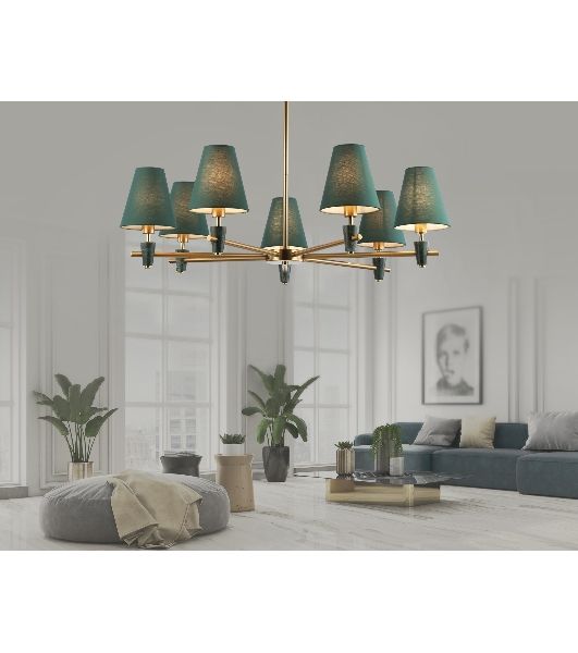 Люстра Ambrella light LH75053/7 BS/GN латунь/зеленый E14*7 max 40W D840*580